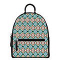 Tribal Navajo Pattern Print Leather Backpack