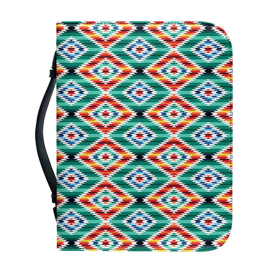 Tribal Navajo Pattern Print Leather Bible Cover