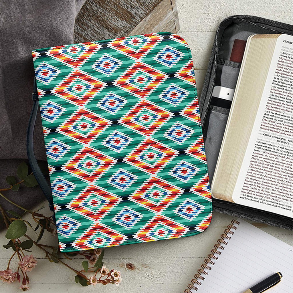 Tribal Navajo Pattern Print Leather Bible Cover