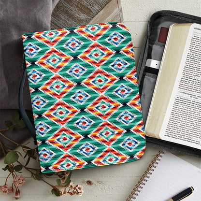 Tribal Navajo Pattern Print Leather Bible Cover