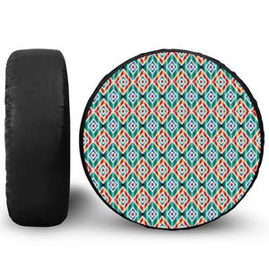 Tribal Navajo Pattern Print Leather Spare Tire Cover