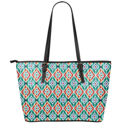 Tribal Navajo Pattern Print Leather Tote Bag