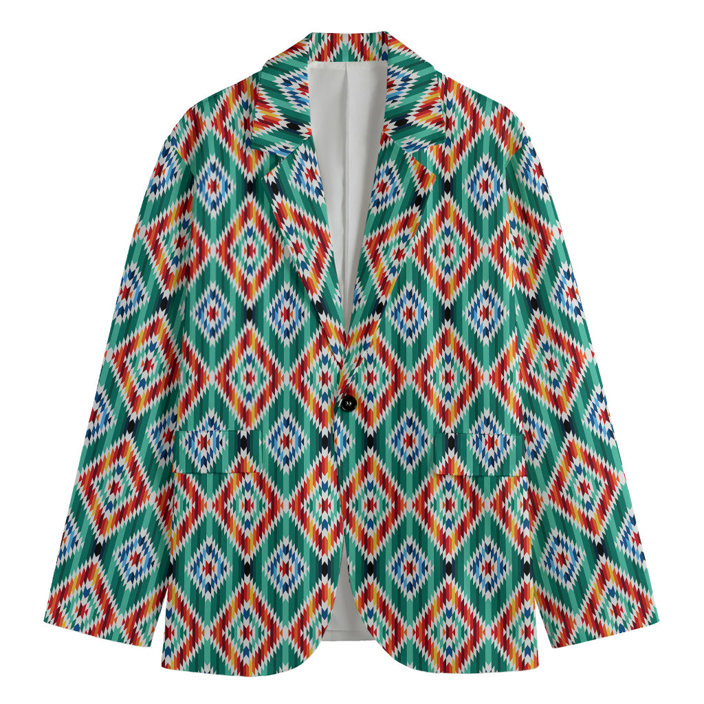 Tribal Navajo Pattern Print Men's Blazer