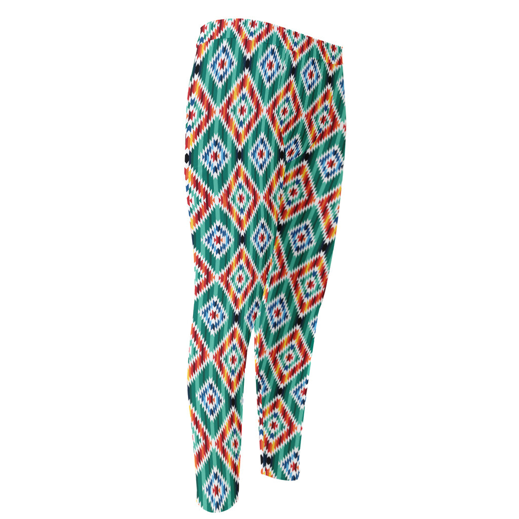 Tribal Navajo Pattern Print Men's Compression Pants
