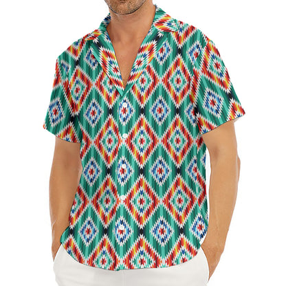 Tribal Navajo Pattern Print Men's Deep V-Neck Shirt