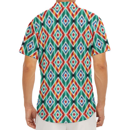 Tribal Navajo Pattern Print Men's Deep V-Neck Shirt