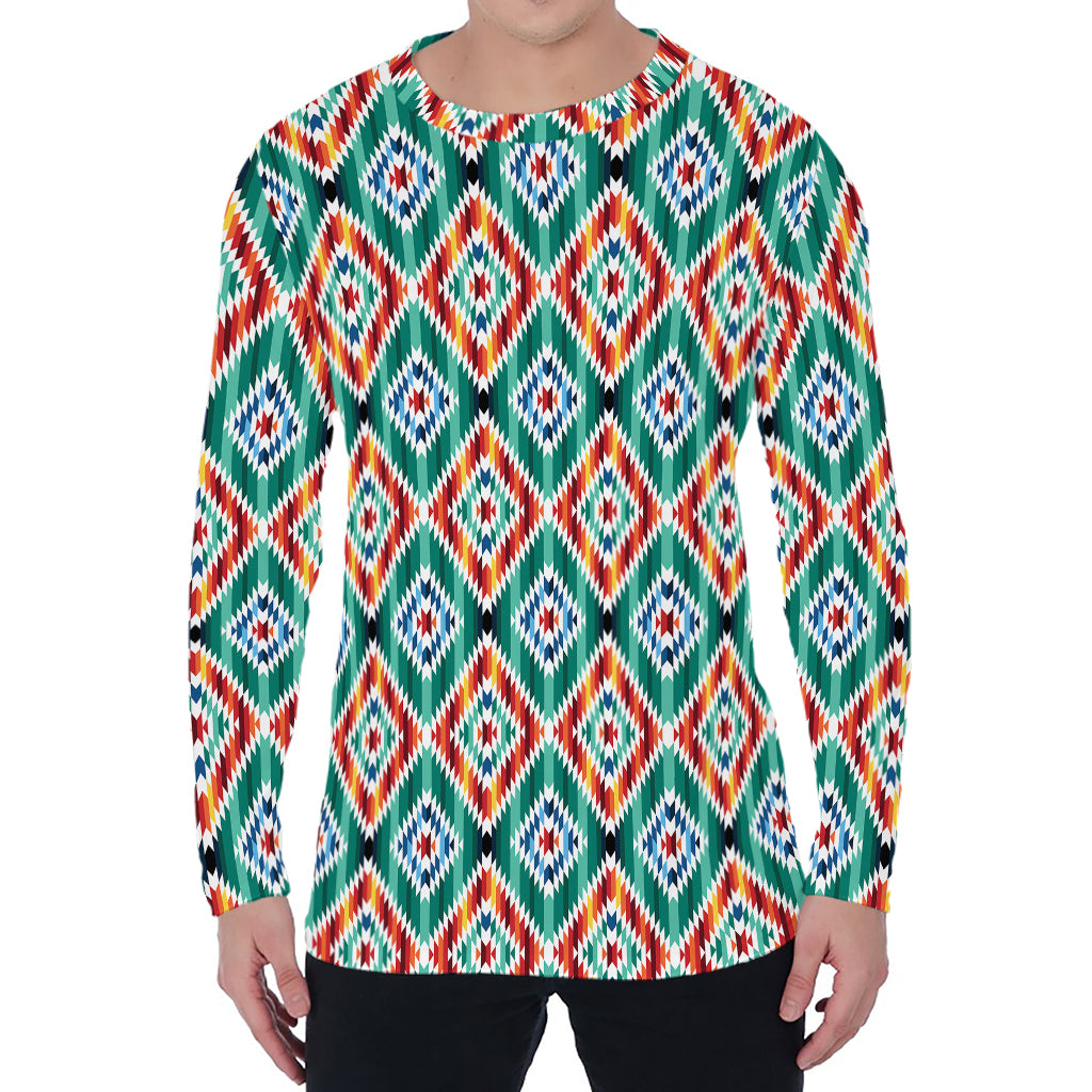 Tribal Navajo Pattern Print Men's Long Sleeve T-Shirt