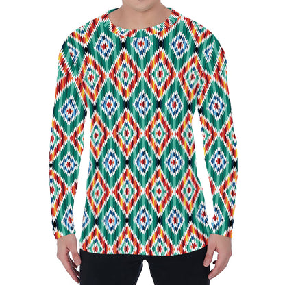 Tribal Navajo Pattern Print Men's Long Sleeve T-Shirt