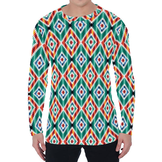 Tribal Navajo Pattern Print Men's Long Sleeve T-Shirt