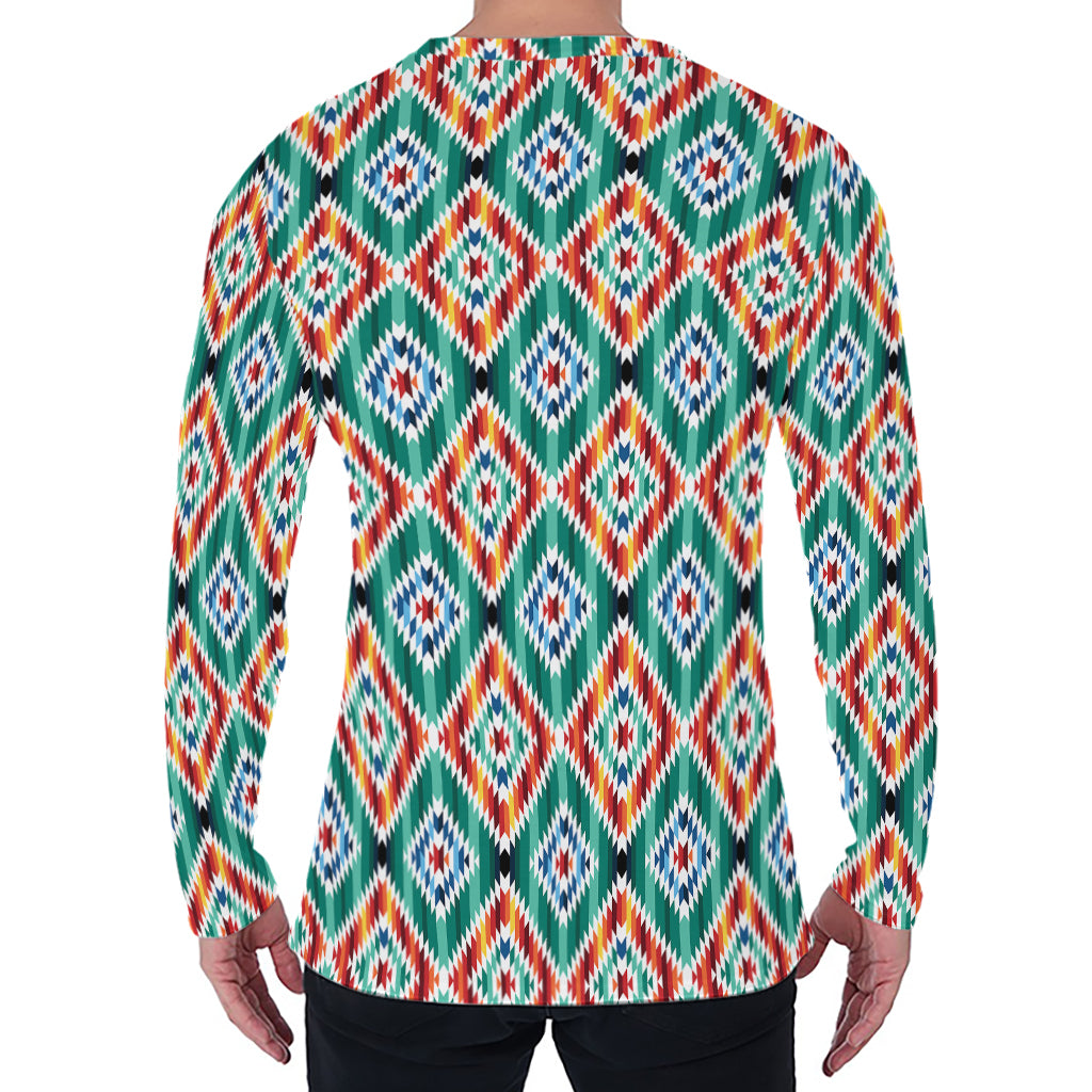 Tribal Navajo Pattern Print Men's Long Sleeve T-Shirt