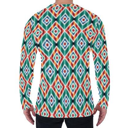 Tribal Navajo Pattern Print Men's Long Sleeve T-Shirt