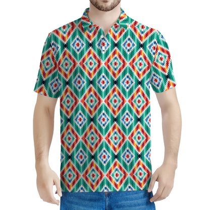 Tribal Navajo Pattern Print Men's Polo Shirt