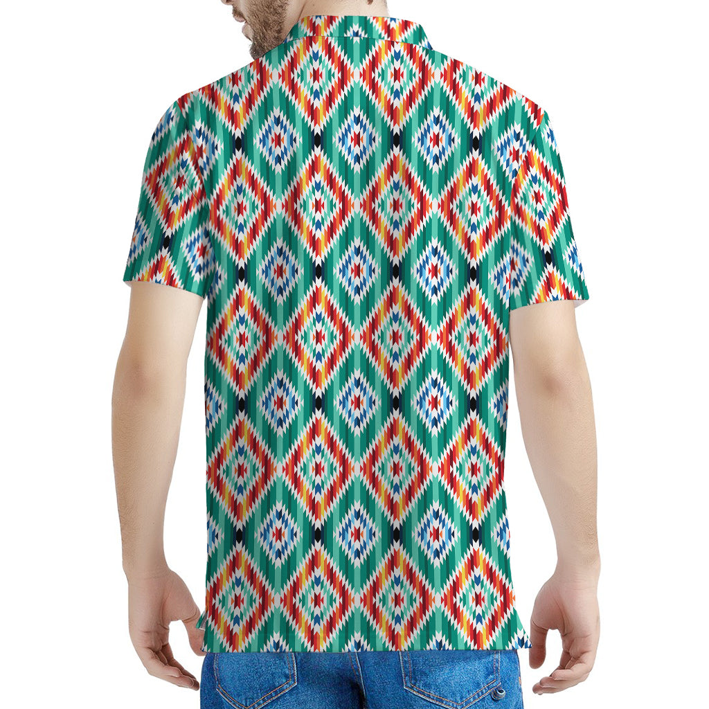 Tribal Navajo Pattern Print Men's Polo Shirt