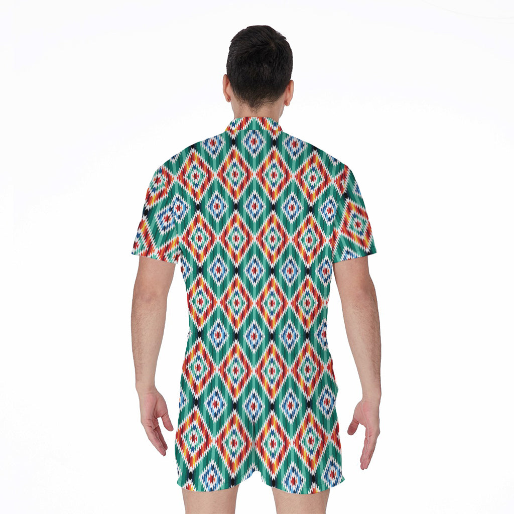 Tribal Navajo Pattern Print Men's Rompers