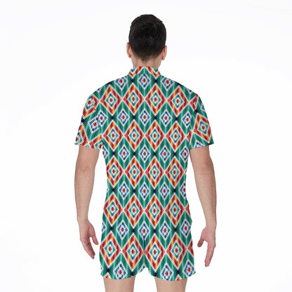 Tribal Navajo Pattern Print Men's Rompers