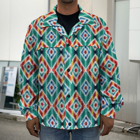 Tribal Navajo Pattern Print Men's Shirt Jacket