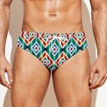 Tribal Navajo Pattern Print Men's Swim Briefs