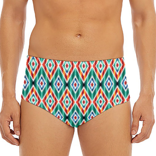 Tribal Navajo Pattern Print Men's Triangle Swim Briefs