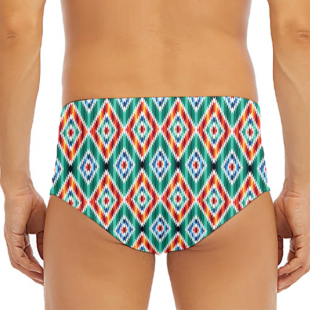Tribal Navajo Pattern Print Men's Triangle Swim Briefs