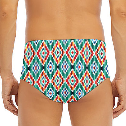 Tribal Navajo Pattern Print Men's Triangle Swim Briefs