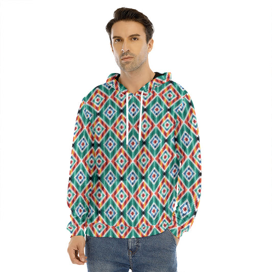 Tribal Navajo Pattern Print Men's Velvet Pullover Hoodie