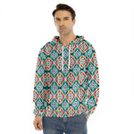 Tribal Navajo Pattern Print Men's Velvet Pullover Hoodie