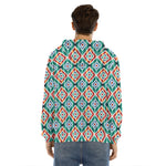 Tribal Navajo Pattern Print Men's Velvet Pullover Hoodie