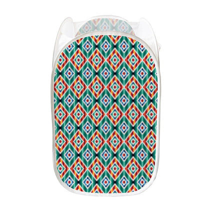 Tribal Navajo Pattern Print Mesh Laundry Hamper