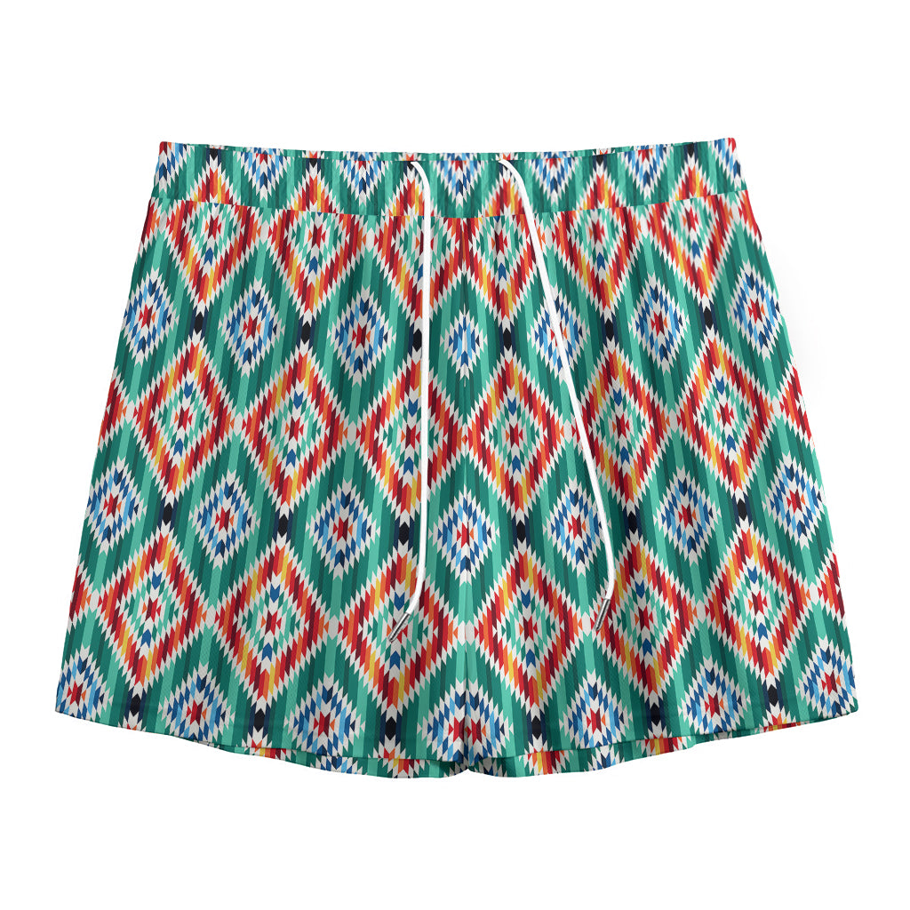 Tribal Navajo Pattern Print Mesh Shorts
