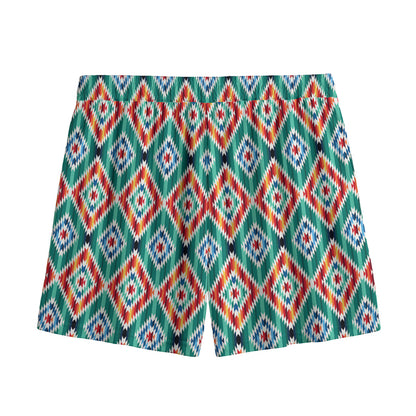Tribal Navajo Pattern Print Mesh Shorts