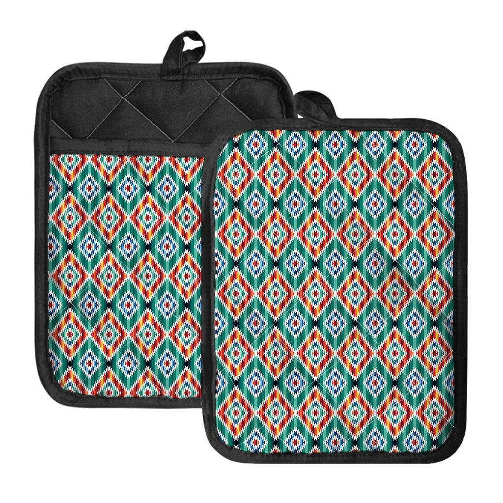 Tribal Navajo Pattern Print Pot Holders With Pocket