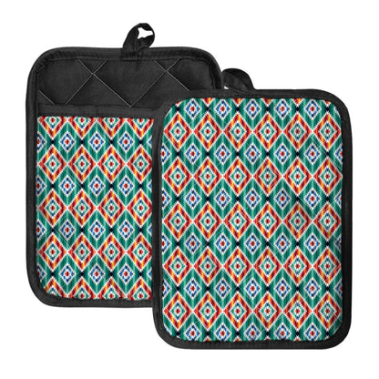Tribal Navajo Pattern Print Pot Holders With Pocket