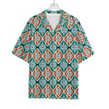 Tribal Navajo Pattern Print Rayon Hawaiian Shirt