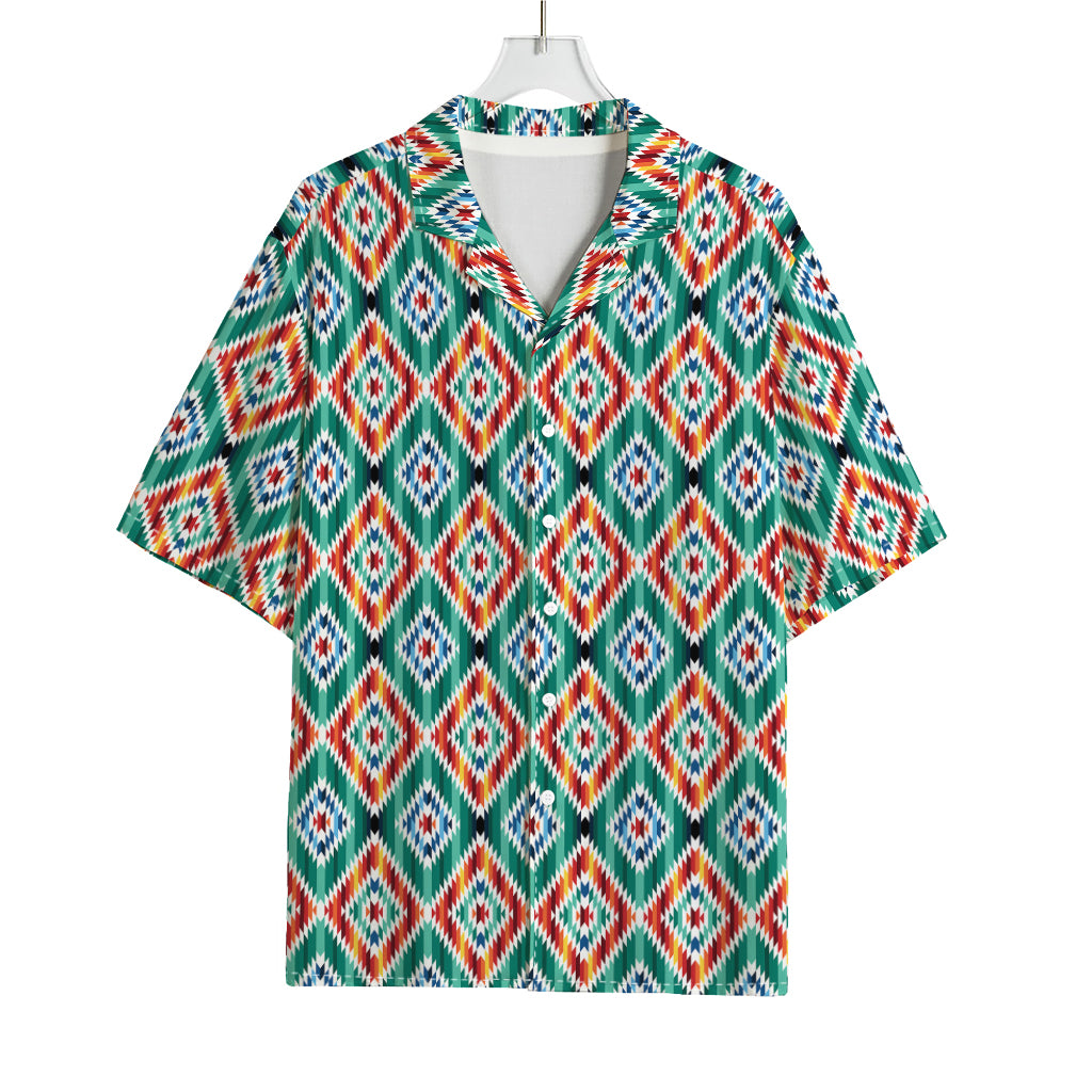 Tribal Navajo Pattern Print Rayon Hawaiian Shirt