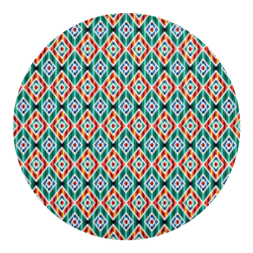 Tribal Navajo Pattern Print Round Blanket