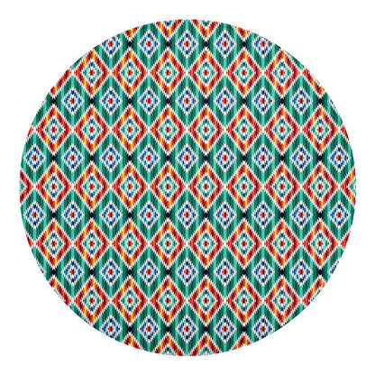 Tribal Navajo Pattern Print Round Blanket