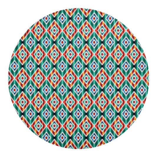 Tribal Navajo Pattern Print Round Blanket