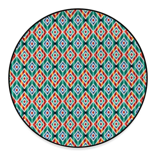 Tribal Navajo Pattern Print Round Floor Mat