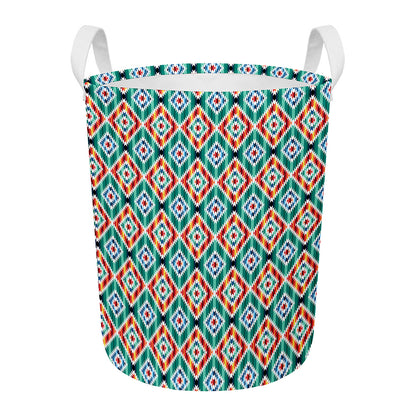 Tribal Navajo Pattern Print Round Laundry Basket
