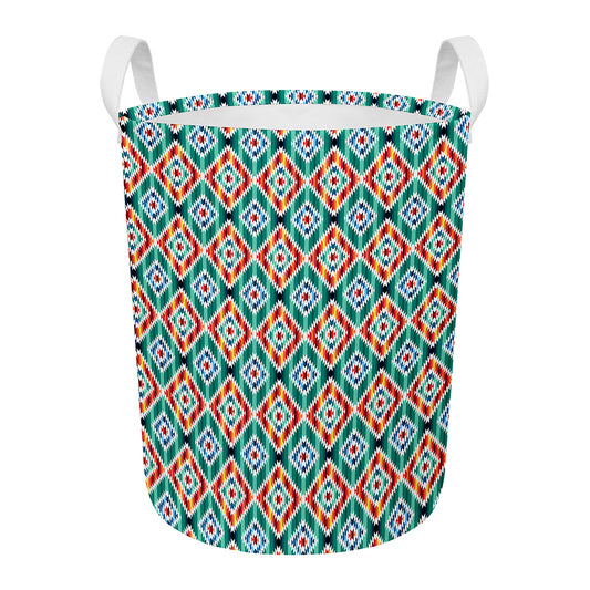 Tribal Navajo Pattern Print Round Laundry Basket