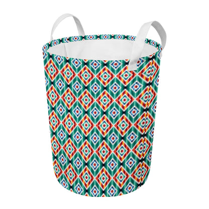 Tribal Navajo Pattern Print Round Laundry Basket