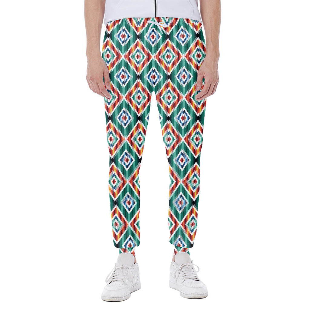 Tribal Navajo Pattern Print Scuba Joggers