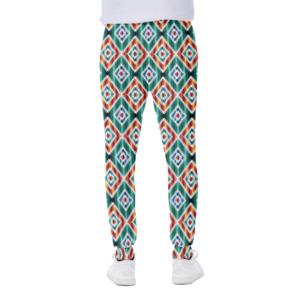 Tribal Navajo Pattern Print Scuba Joggers