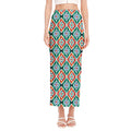 Tribal Navajo Pattern Print Side Slit Maxi Skirt