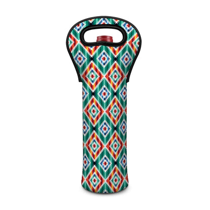 Tribal Navajo Pattern Print Single Neoprene Wine Tote