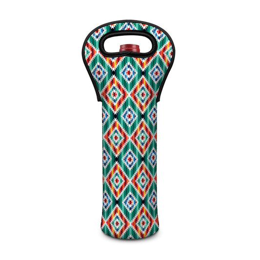 Tribal Navajo Pattern Print Single Neoprene Wine Tote