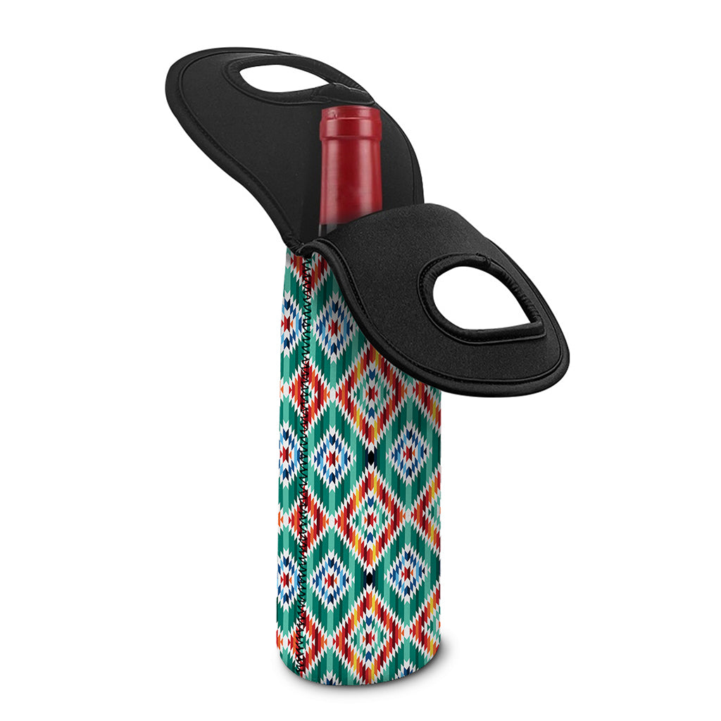 Tribal Navajo Pattern Print Single Neoprene Wine Tote