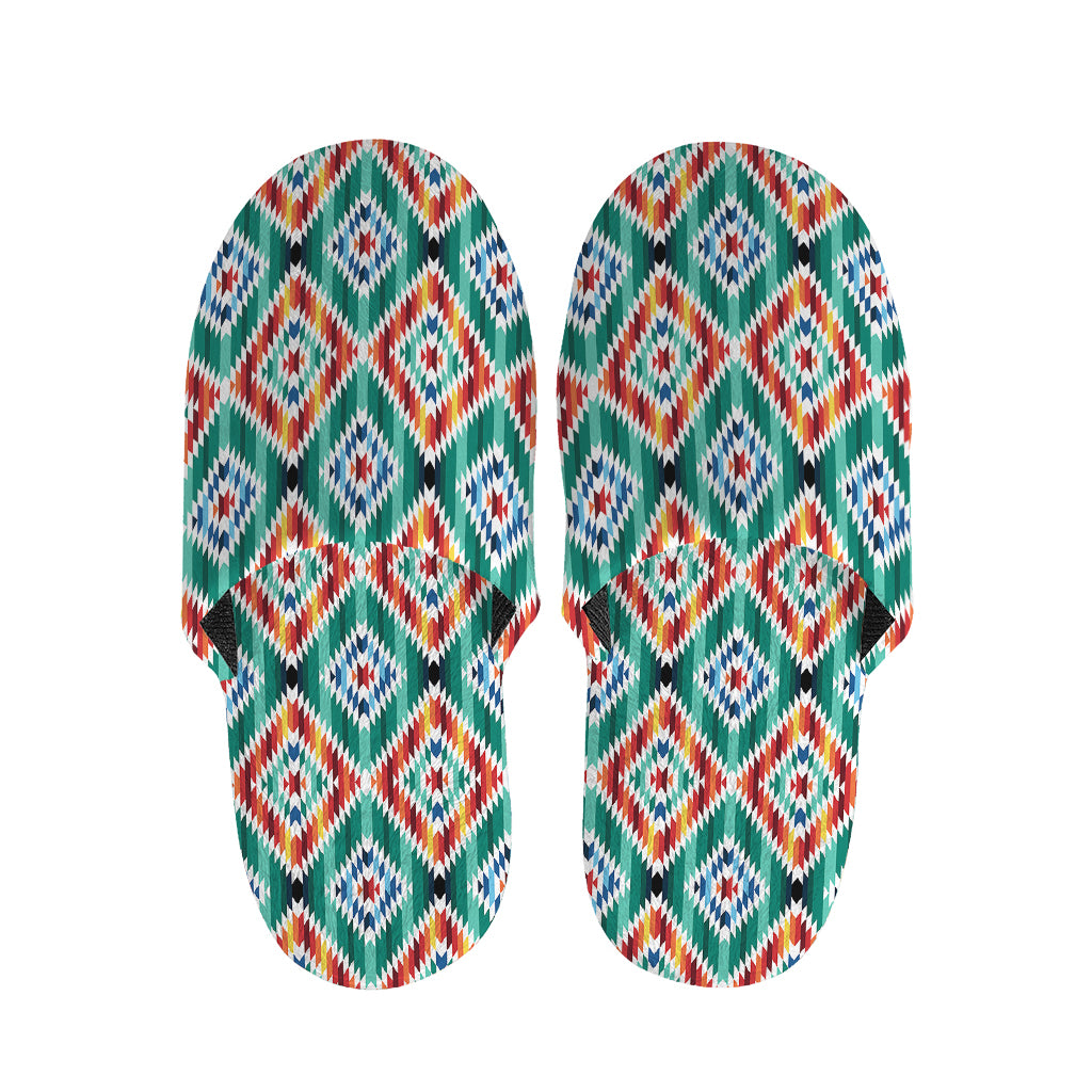 Tribal Navajo Pattern Print Slippers