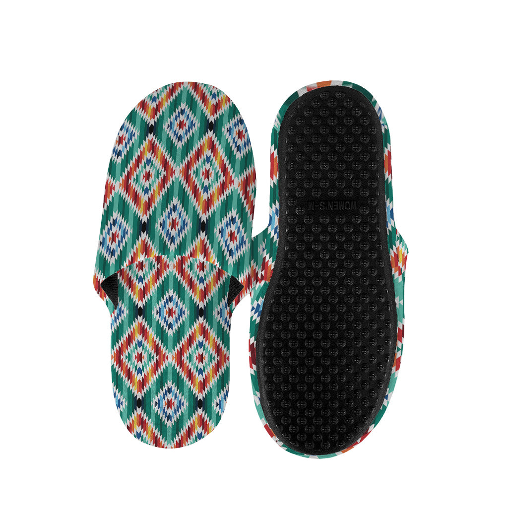 Tribal Navajo Pattern Print Slippers