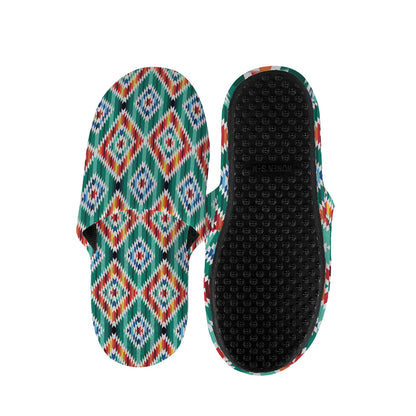 Tribal Navajo Pattern Print Slippers